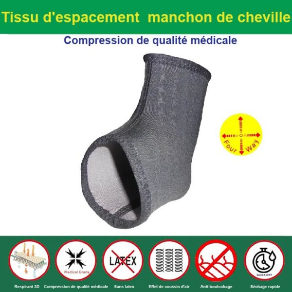 IRUFA, AN-SF-01 Tissu d'Espacement Respirant 3D talon ouvert, cheville manchon soutien stabilisateur - Image 3